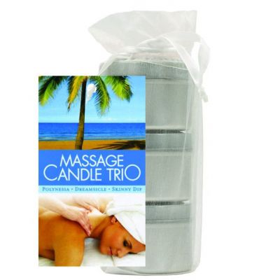 Earthly Body Massage Candle 3pc Pouch Skinny Dip Dreamsicle Guavalva