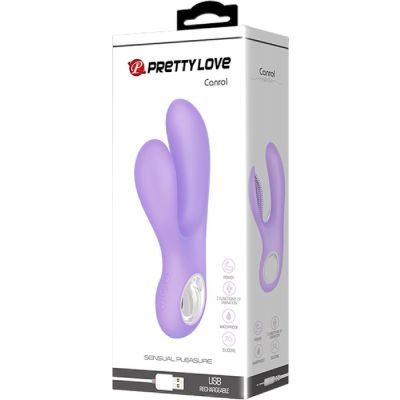 Pretty Love Rechargeable 2 points Canrol Vibrator Purple