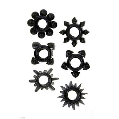 Doc Johnson Black Cock Rings Set of 6