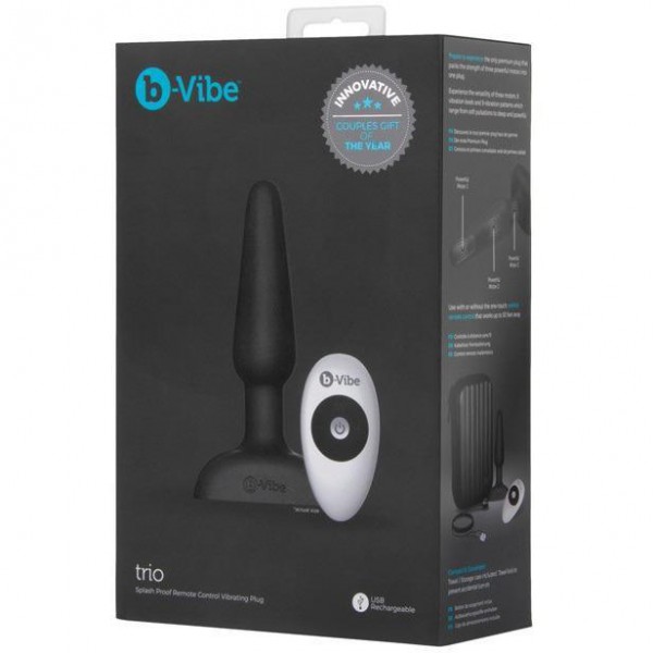 B Vibe Remote Trio Butt Plug with 3 Motors