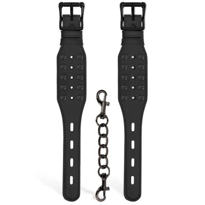 OUCH Faux Leather Handcuffs with Metal Spikes