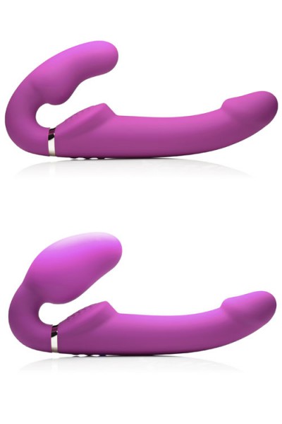 Strap U Inflatable Vibrating 9.5" Silicone Strapless Strap On With Remote