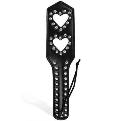 Berlin Baby Studded Double Heart 13 6 Vegan Leather Paddle