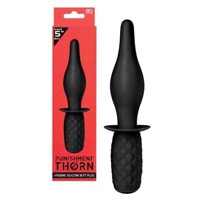 Punishment Thorn 5 Inch Pointed Butt Plug Black