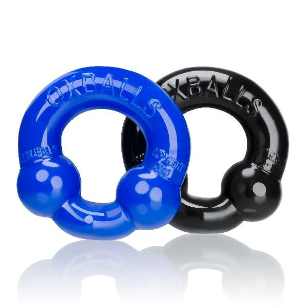 Ultraballs 2 Pack Cockring Black And Police Blue