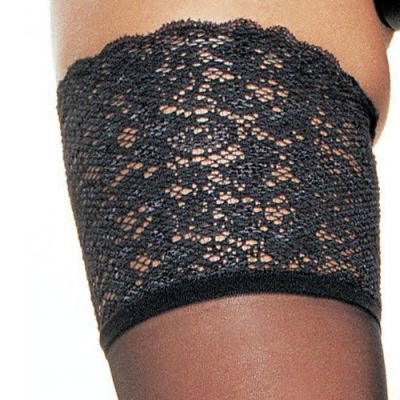 Black stay up thigh hi with lace top