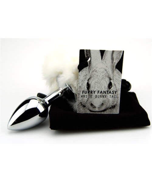 Furry Fantasy White Bunny Tail Butt Plug