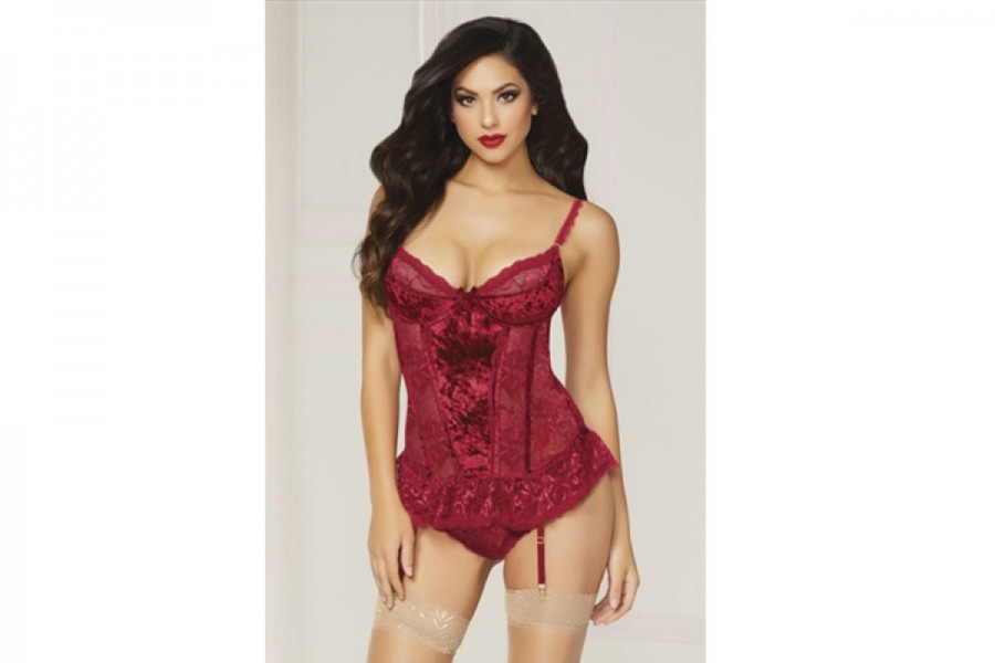 STM 10818 Wine Not Bustier & Panty Set