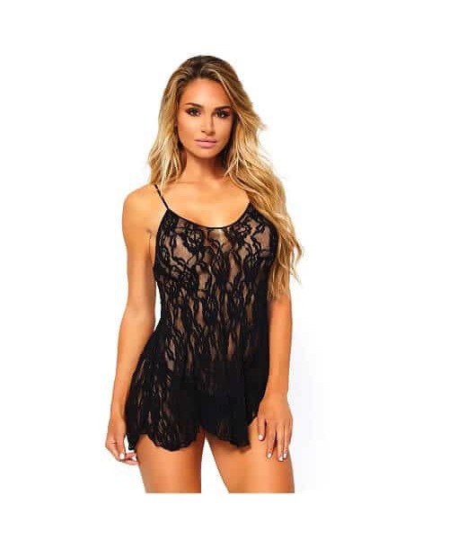 Leg Avenue Rose Lace Flair Chemise