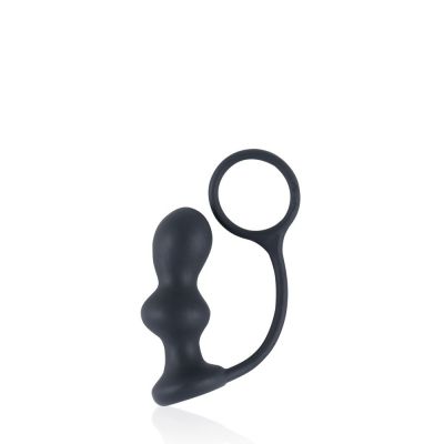 Dark Stallions Ridged 4 Inch Butt Plug and Cock Ring