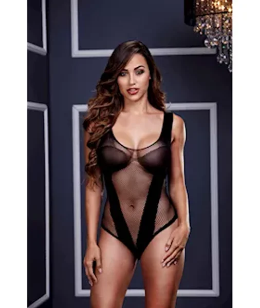 Fishnet Jacquard V Teddy O/s - Black - One Size — image 3 of 4