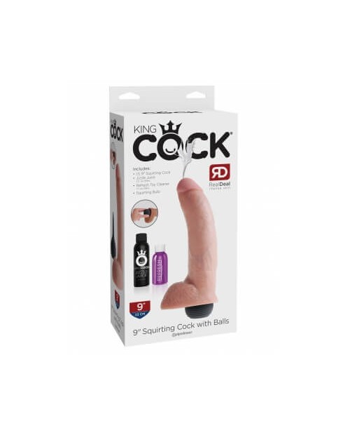 King Cock 9 inch Squirting Cock with Balls Flesh
