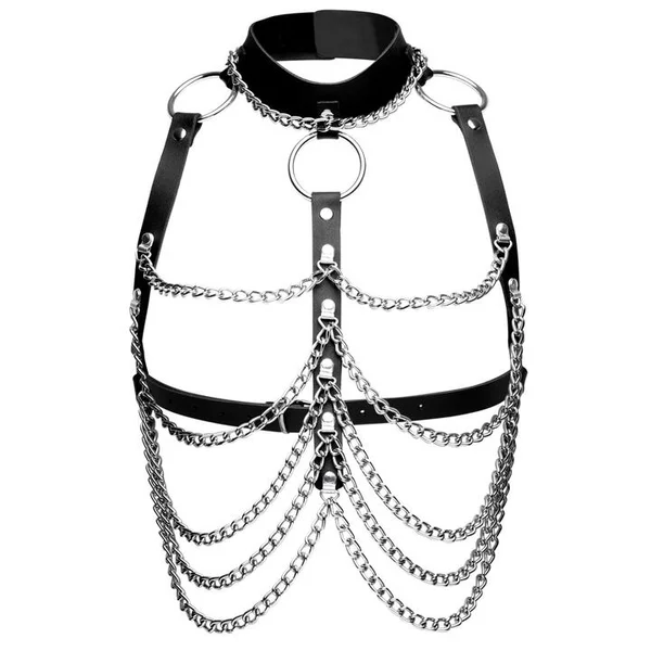 DOMINIX Deluxe Leather and Chain Harness Bra — image 10 of 10