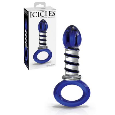 Pipedream Icicles 6 25 Tapered Glass Massager with Finger Loop