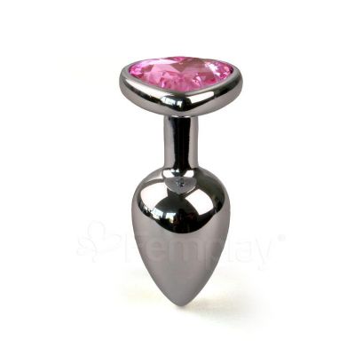 The Silver Starter Anal Plug with Heart Jewel