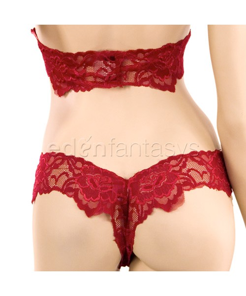 Lace halter top with thong