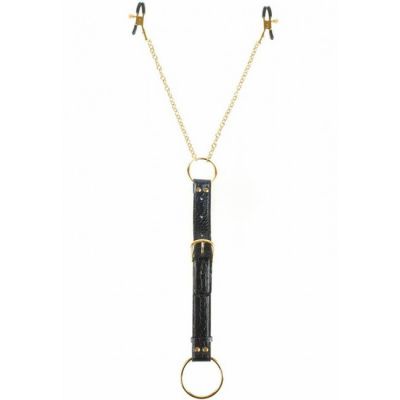 Fetish Fantasy Gold Cockring and Clamps