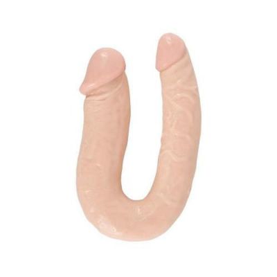 C shape realistic dual dildo