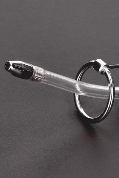 Shots Toys Stainless Steel & Silicone Cum-Through Penis Plug with Glans Ring