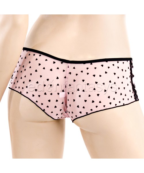 Heart mesh bra with tanga shorts