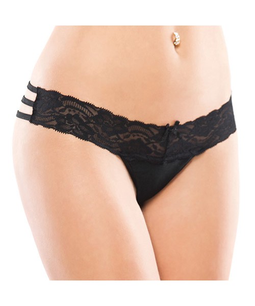 Holiday black thong