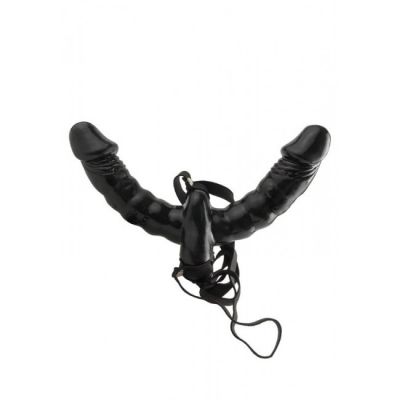 Fetish Fantasy Vibrating Double Delight Strap On Black