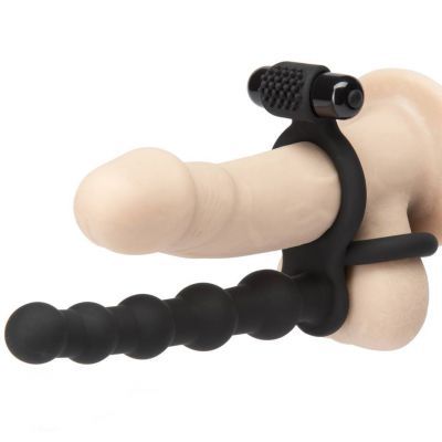 Lovehoney Double Fun Beaded Vibrating Double Penetration Strap On