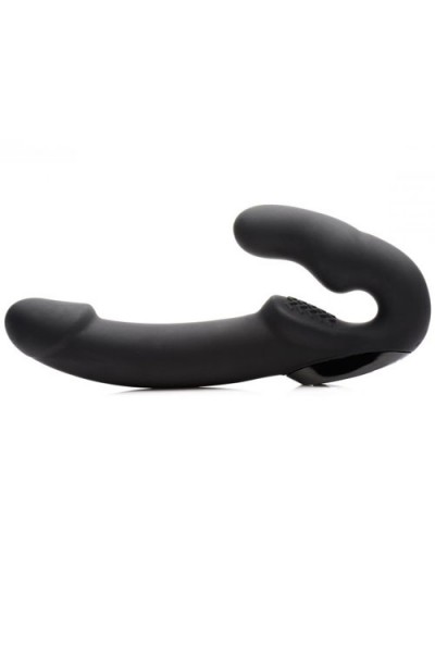 Strap U 9.5" Vibrating Silicone Strapless Strap On with Remote
