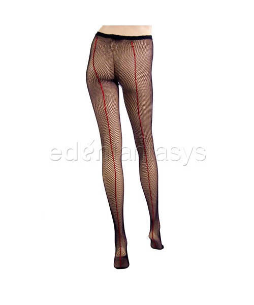 Contrast backseam fishnets
