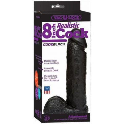 Vac U Lock Attachment Code Black Realistic Cock With Balls