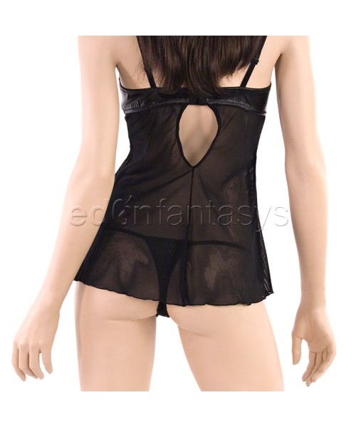 Seductress faux leather babydoll set