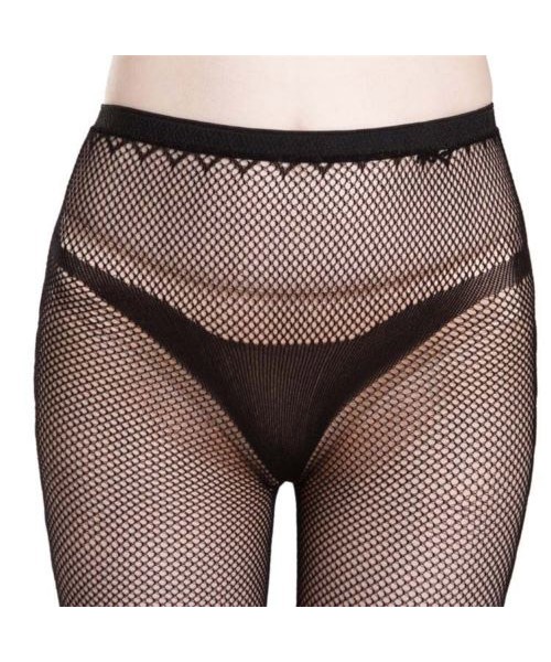 Side keyhole fishnet tights