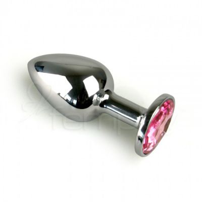 Classic Steel Butt Plug with Pink Gem