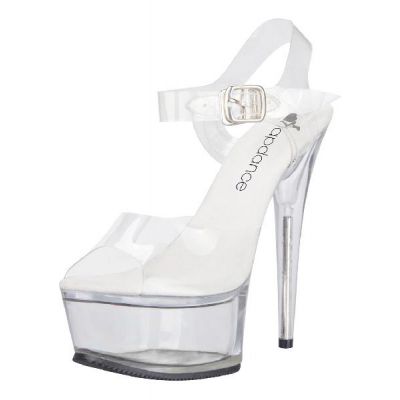 Clear Platform Sandal With Quick Release Strap 6in Heel Size 7