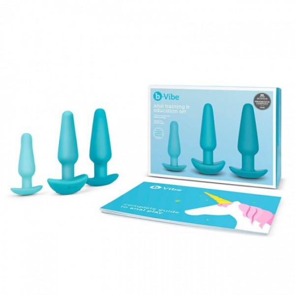 B-Vibe Anal Education Silicone Butt Plugs & Douche Set (7 Pce)