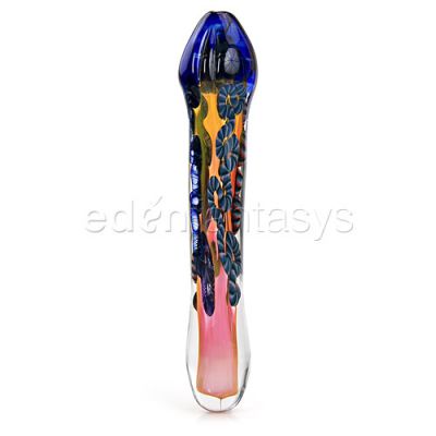 Blue head caterpillar lattachino inside out glass dildo wand