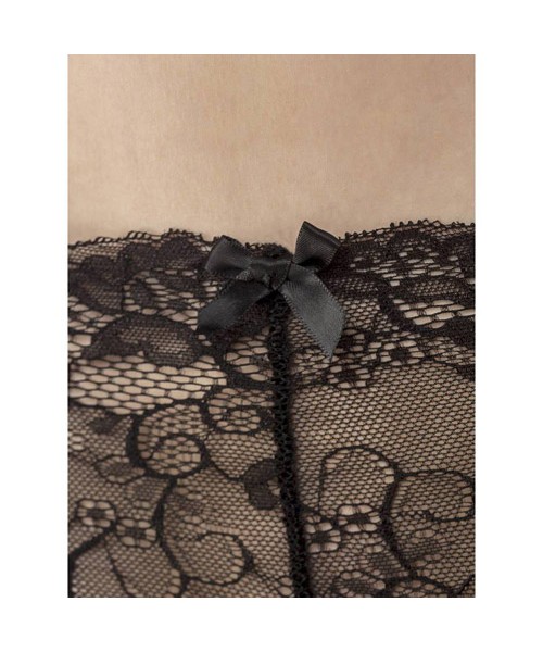 Love me lace crotchless boyshort with suspenders