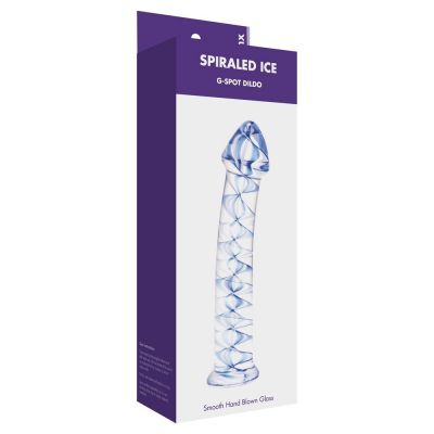 Spiraled Ice G Spot Glass Dildo