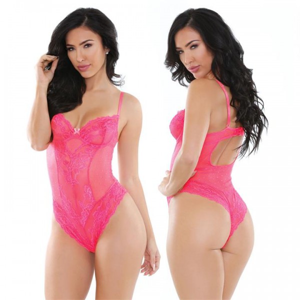 Tease - Kim Underwire Lace Teddy - Pink (M/L)