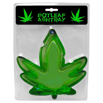 Pot Leaf Ashtray Green