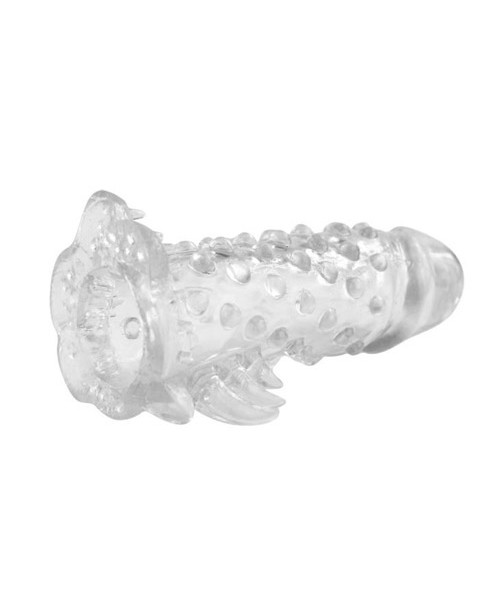 Textured penis extension with tickler