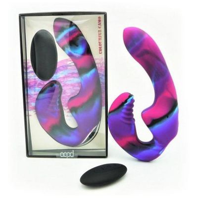Colourful Camo Tandem Remote Control Strapless Strap On Blue