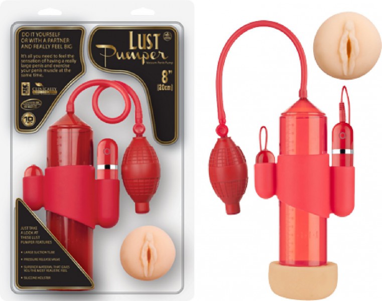 Lust Pumper 8" Vibrating Pump W/ Gauge