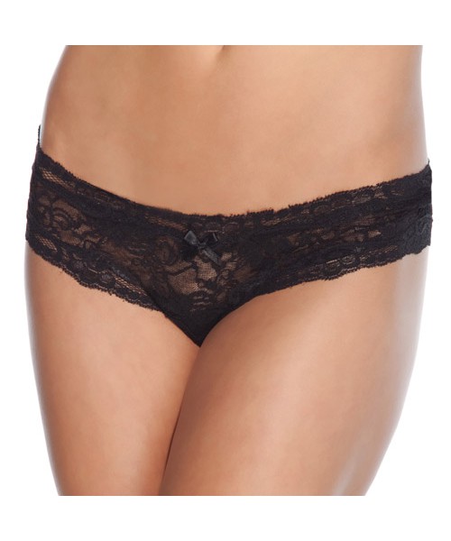 Black lace crotchless panty