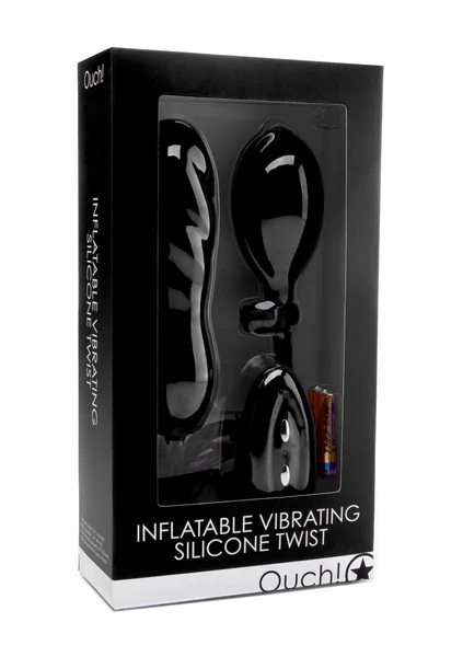 Inflatable Vibrating Silicone Twist - Black — image 10 of 10