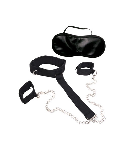 Dominant submissive cuffs and collar set