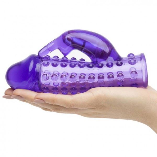 BASICS Vibrating Penis Sleeve with Clitoral Rabbit Vibrator