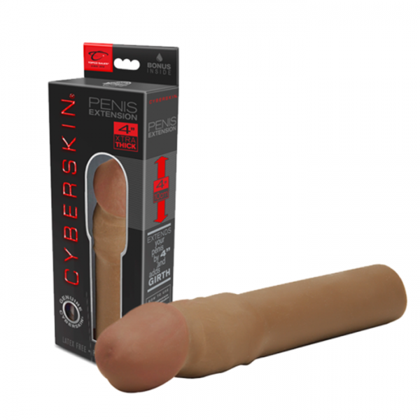 CyberSkin 4" Xtra Thick Penis Extension - Cinnamon