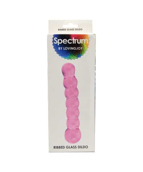 Spectrum Ribbed Glass Dildo