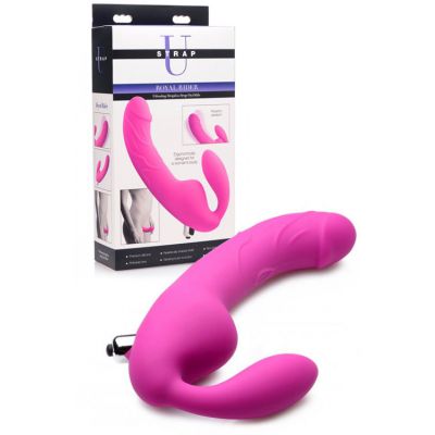 Strap U 8 5 Silicone Vibrating Strapless Strap On Dildo